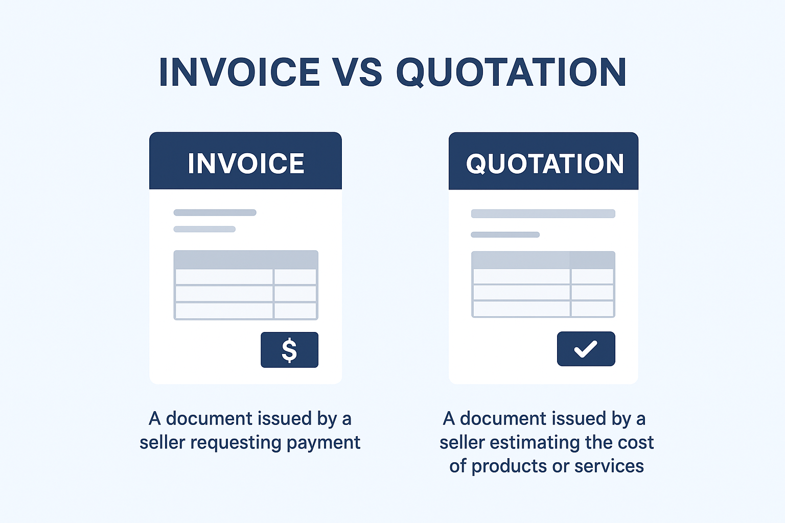 Invoice vs Quotation Banner